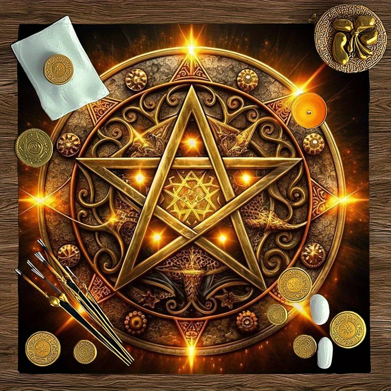 Graded Card Display - VIKAMA 1/2/4PC Mystic Pentagram Tablecloth Gold