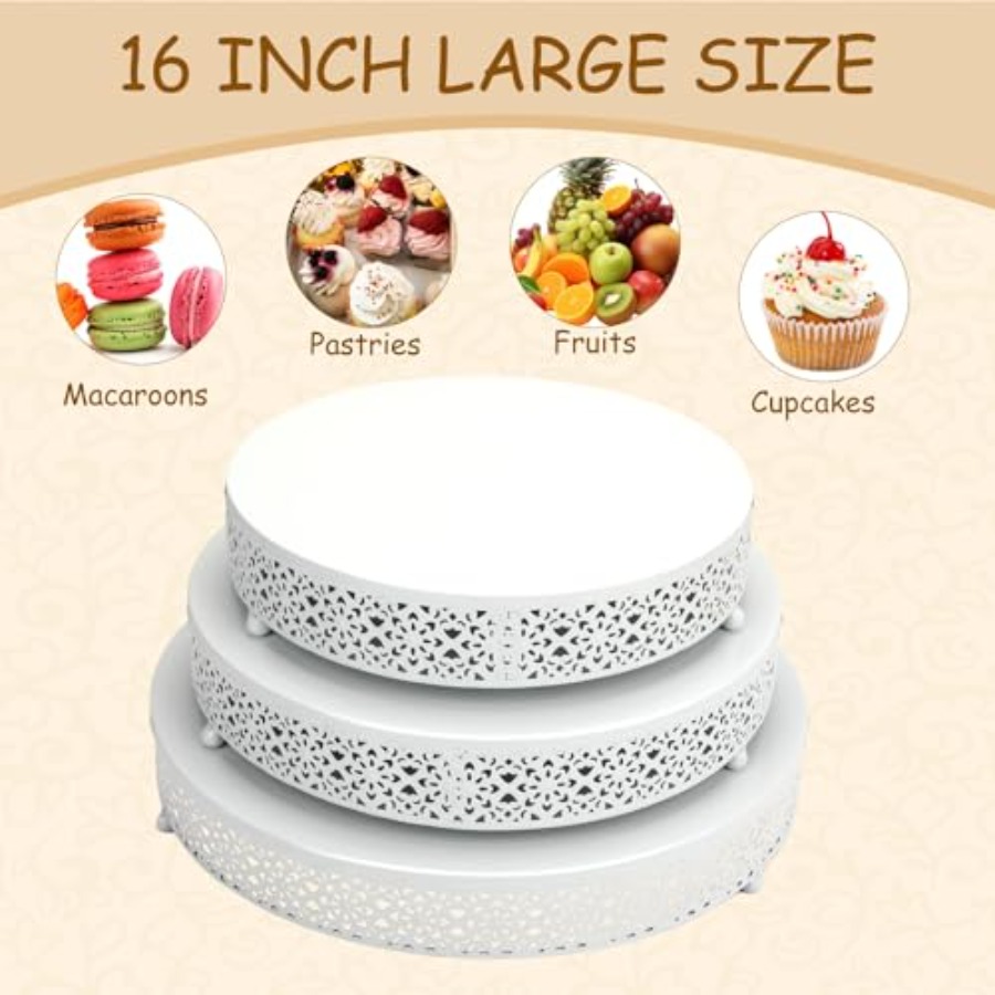 3 Pcs Cake Stands Set 16'' 14' - مراجعة Display Risers Set وسعره
