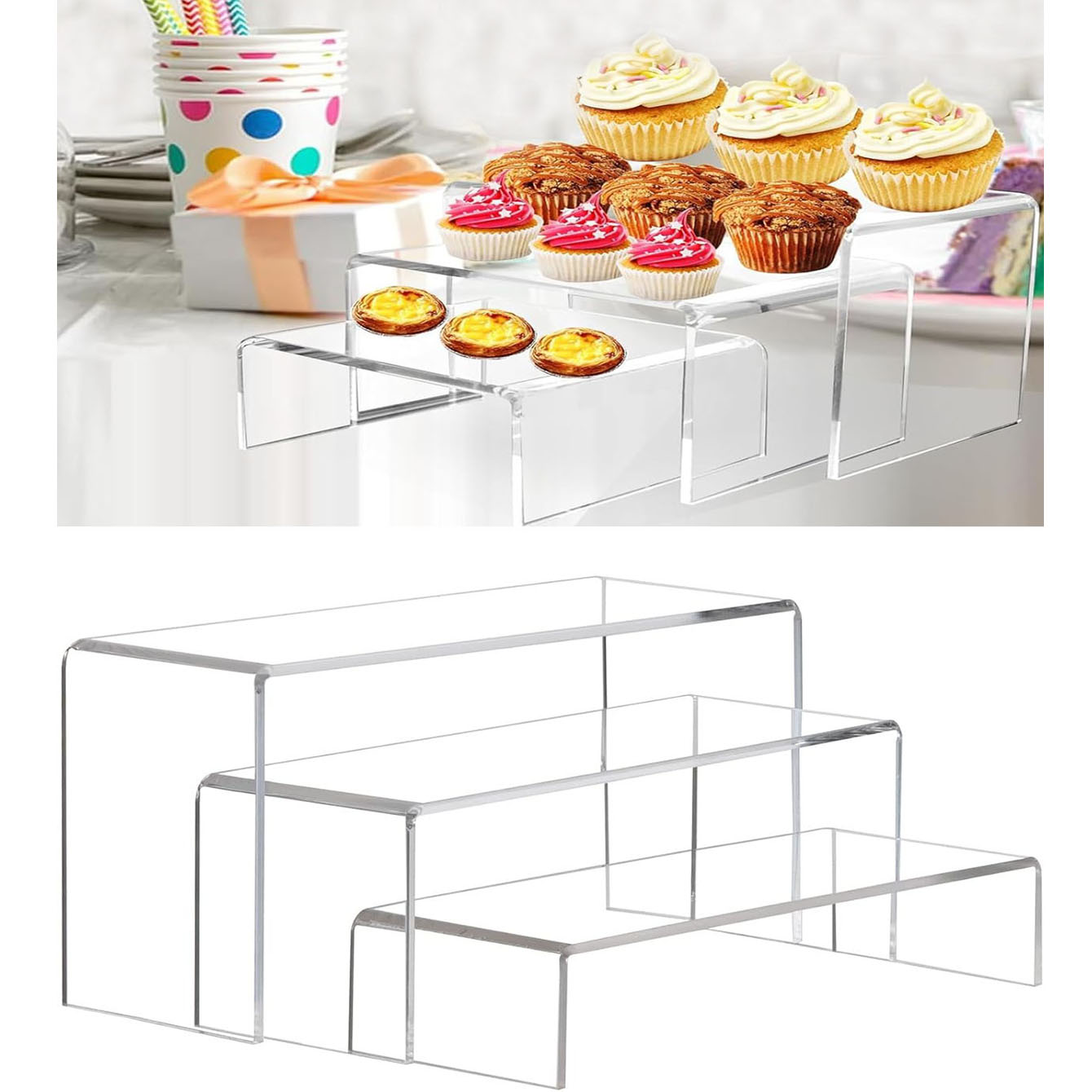 3 pieces of acrylic display sh - مراجعة Pop Display Shelf وسعره