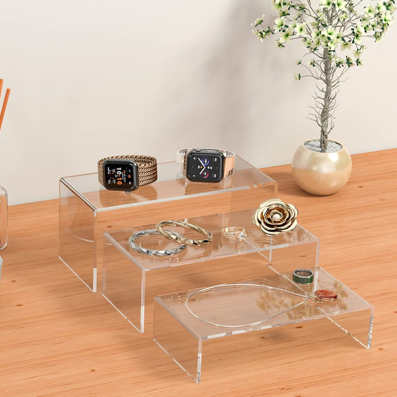 3 pieces of acrylic display sh - مراجعة Pop Display Shelf وسعره