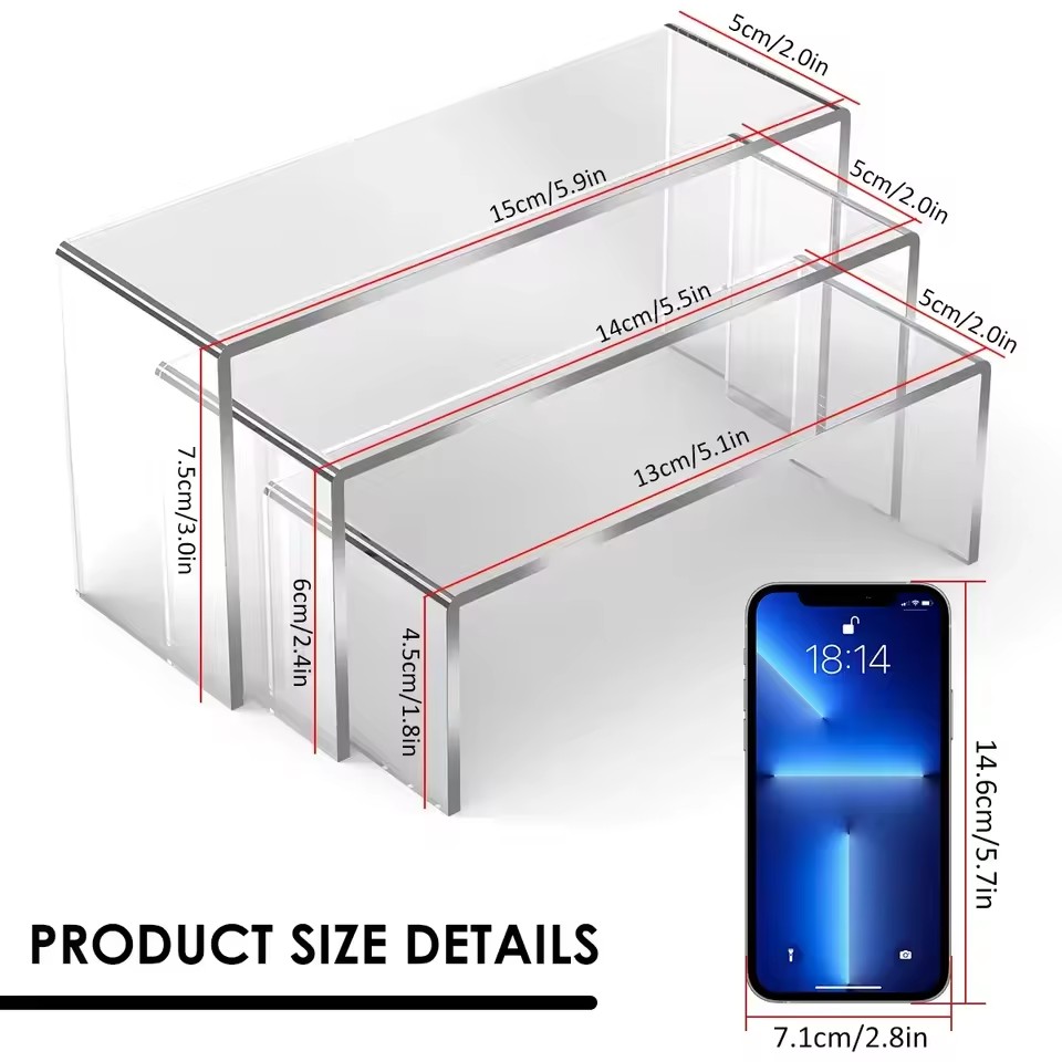 3/6/9/12Pc Clear Acrylic Displ - مراجعة Display Risers Set وسعره
