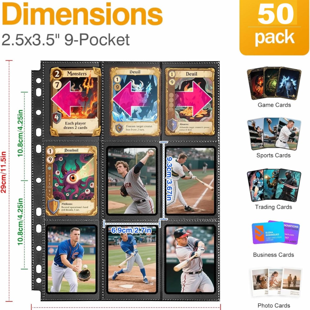 50Pack 900 Pockets Trading Car - مراجعة Trading Card Binder وسعره