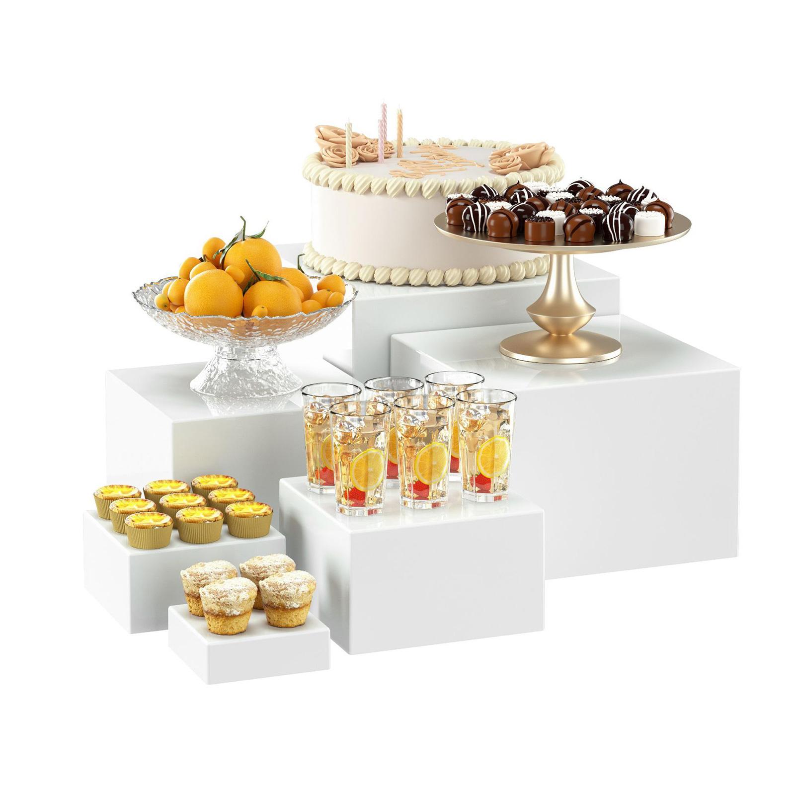 6x Acrylic Buffet Riser Desser - مراجعة Display Risers Set وسعره