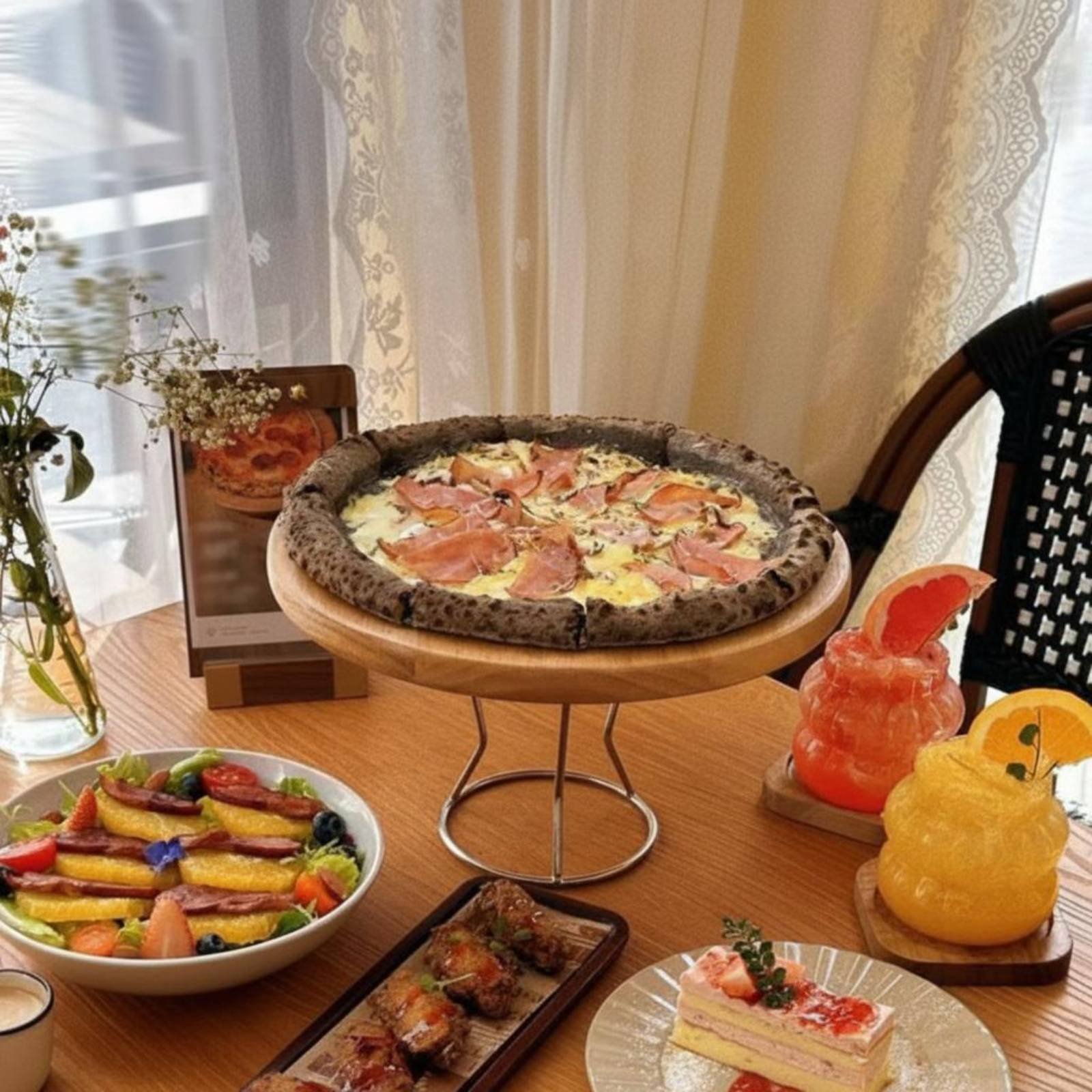 Pizza Stand Retro Design Round - مراجعة Display Risers Set وسعره
