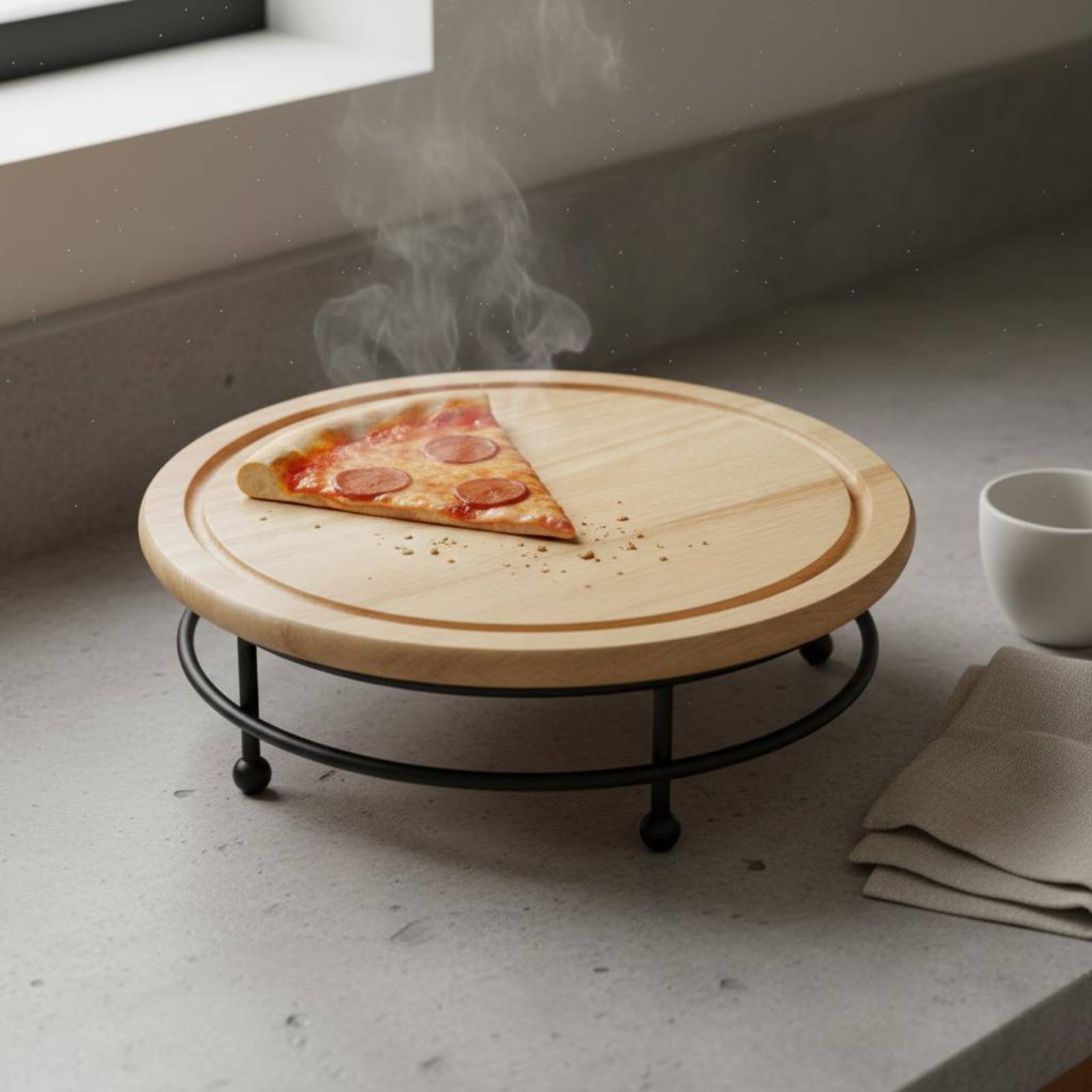 Pizza Stand Retro Design Round - مراجعة Display Risers Set وسعره