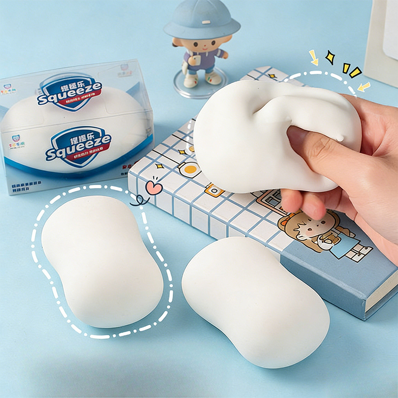 Soft Fake White Soap Squishy S - مراجعة Fidget Cube Original وسعره