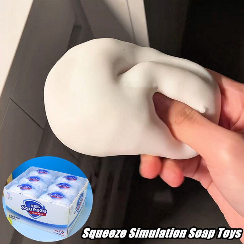 Soft Fake White Soap Squishy S - مراجعة Fidget Cube Original وسعره