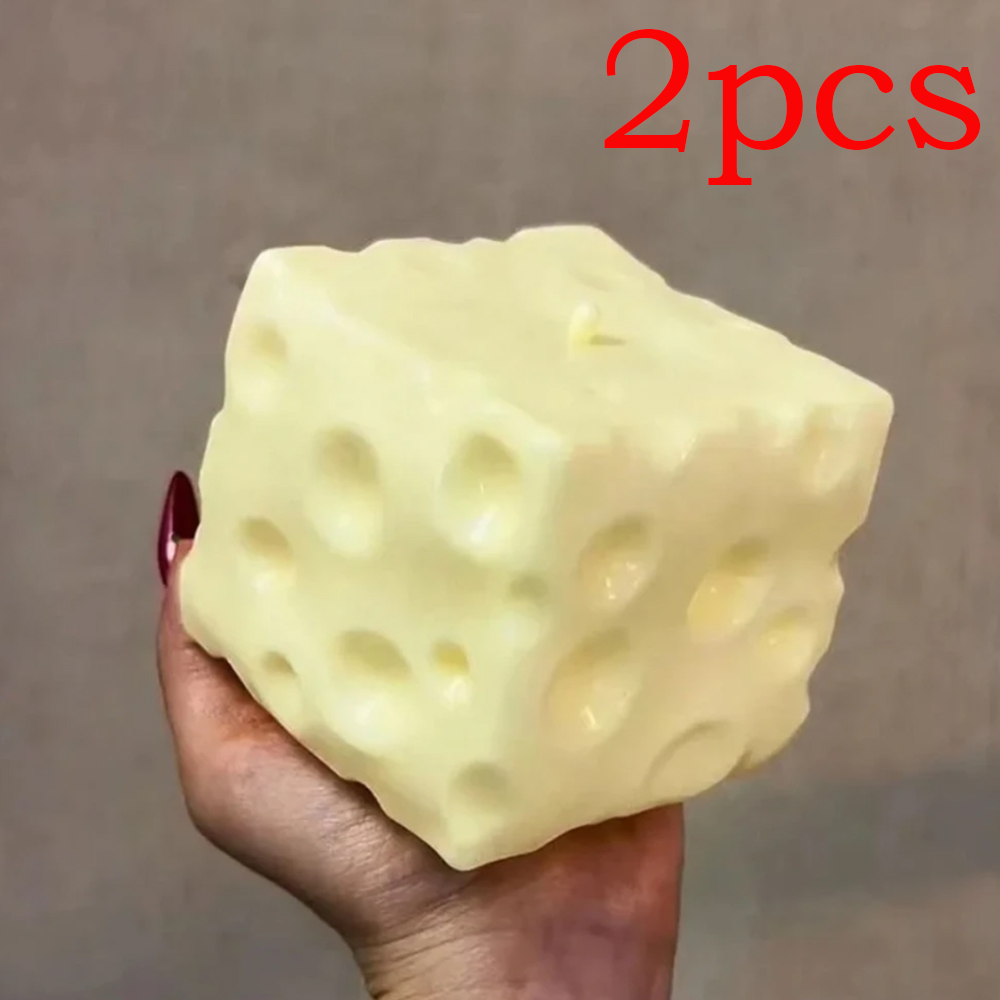 ◑Jumbo Cheese Cube Stress Ball - مراجعة Fidget Cube Original وسعره