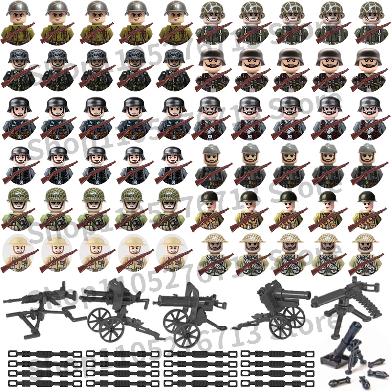 25Pcs/Set World War II Militar - مراجعة Lego Minifigure Holder وسعره
