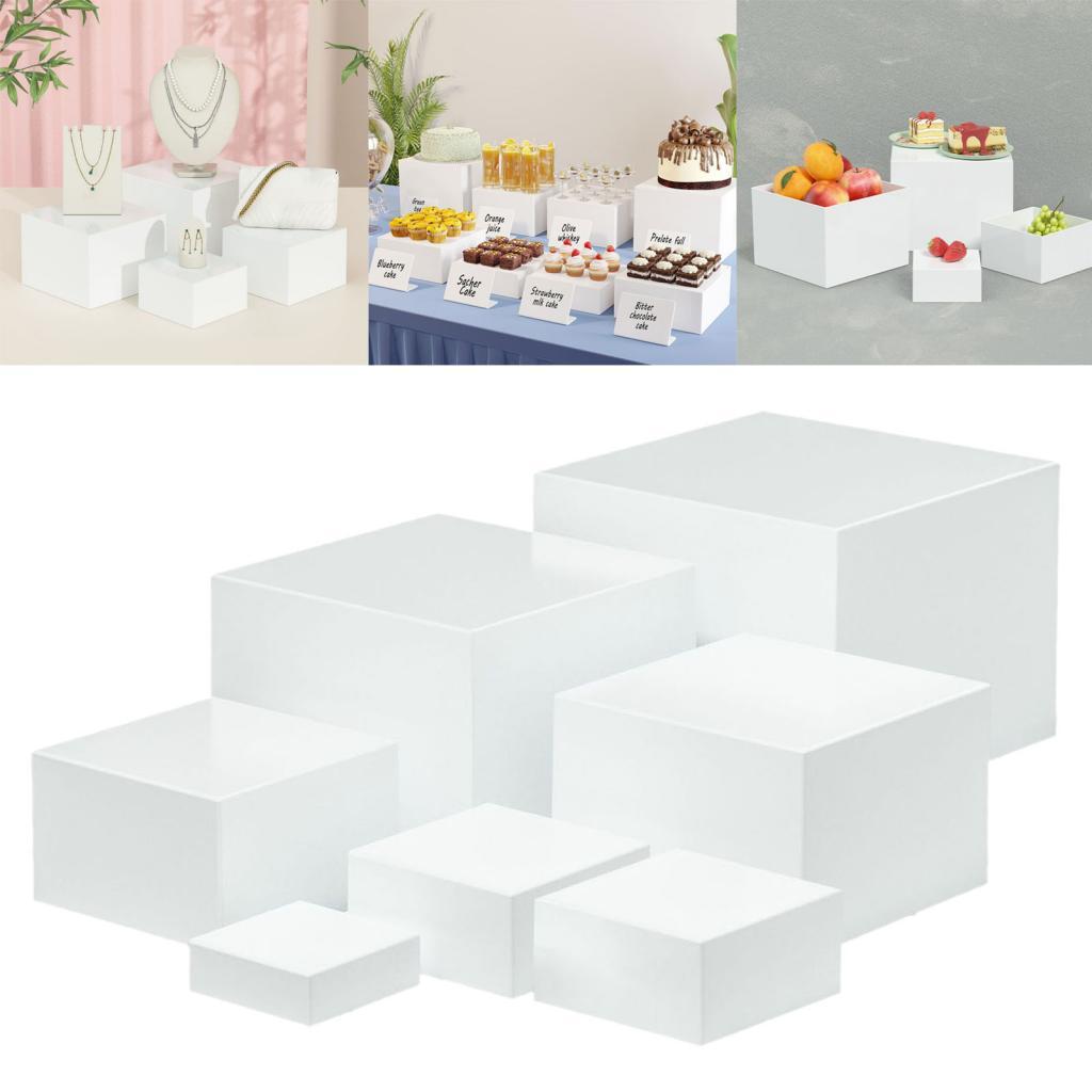 7 Pieces Acrylic Cube Display  - مراجعة Display Risers Set وسعره
