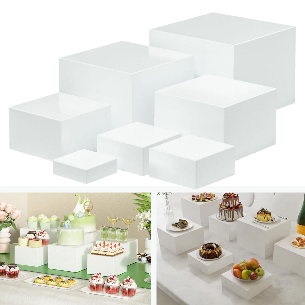 7 Pieces Acrylic Cube Display  - مراجعة Display Risers Set وسعره