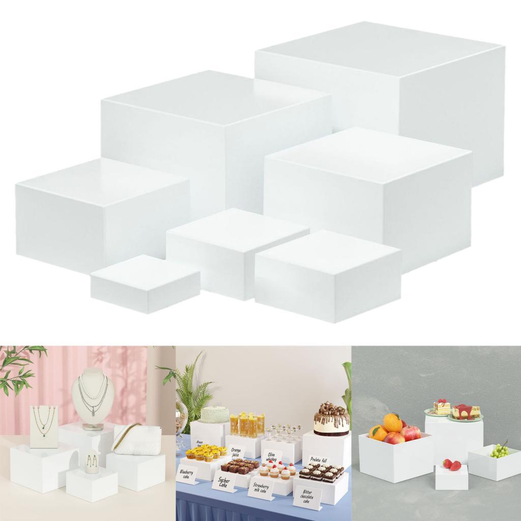 7 Pieces Acrylic Cube Display  - مراجعة Display Risers Set وسعره