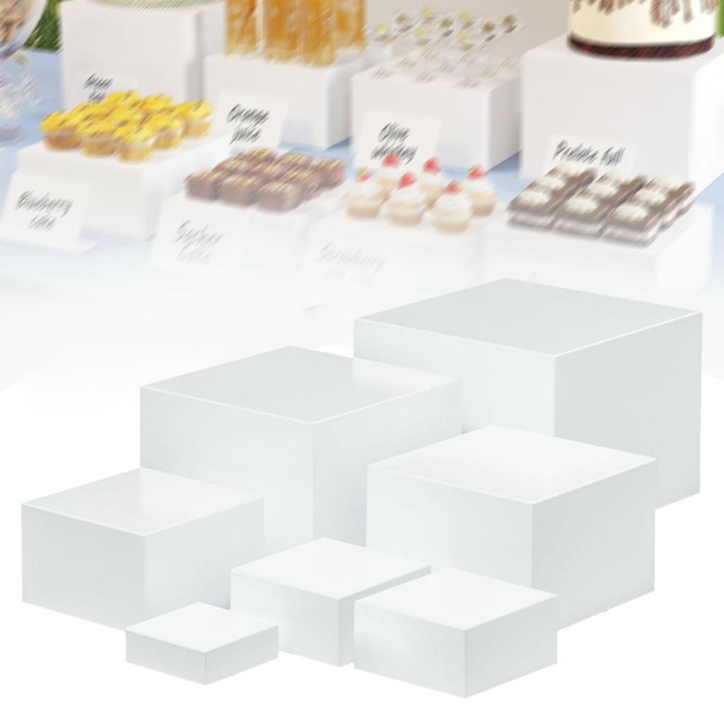 7 Pieces Acrylic Cube Display  - مراجعة Display Risers Set وسعره