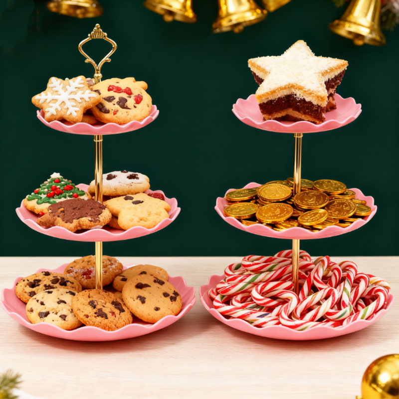 2/5pcs luxury pink cake rack d - مراجعة Display Risers Set وسعره