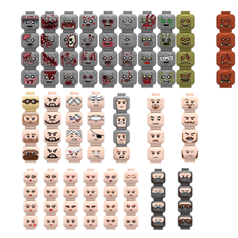 Injured Emotional Face Heads B - مراجعة Lego Minifigure Holder وسعره