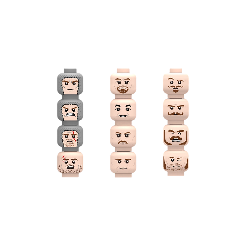 Injured Emotional Face Heads B - مراجعة Lego Minifigure Holder وسعره