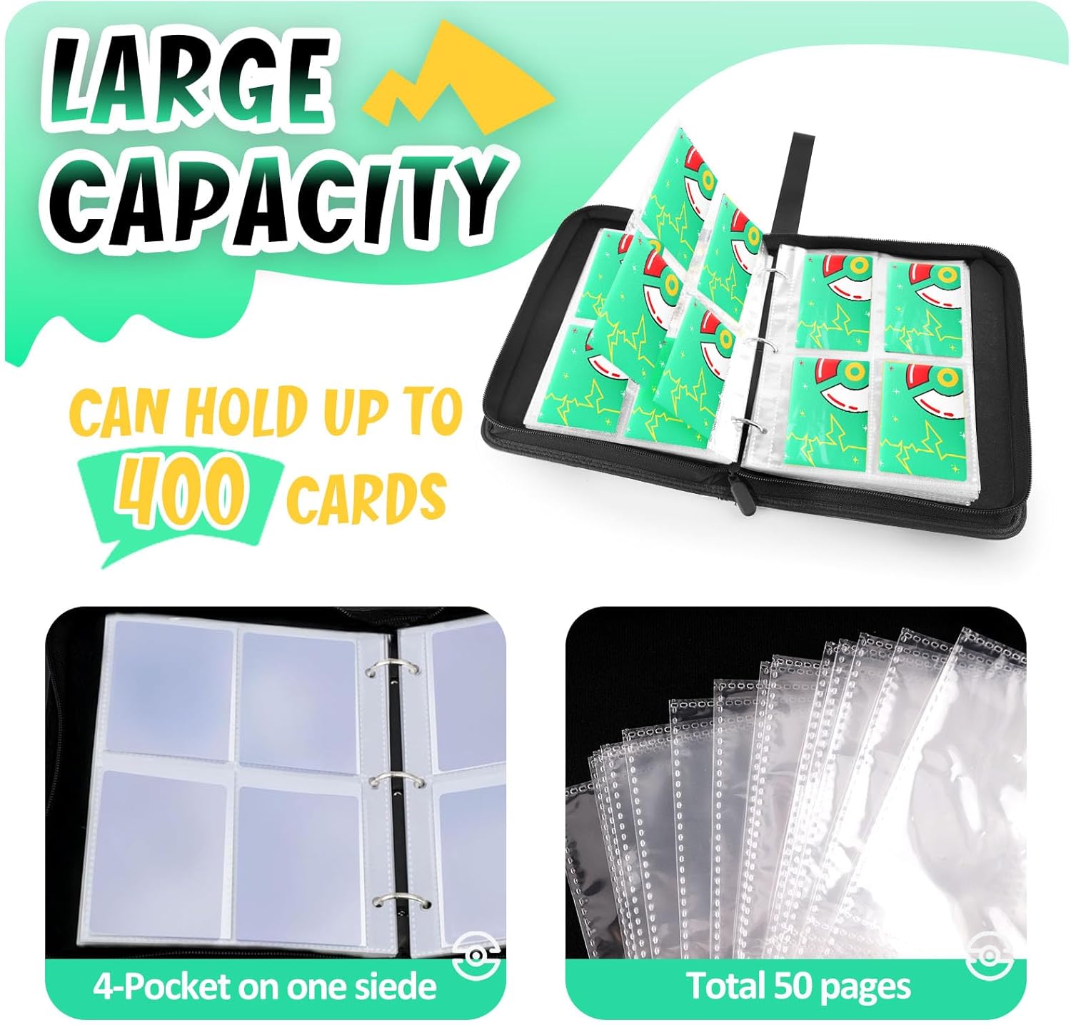 400 Pockets Card Binder with 5 - مراجعة Trading Card Binder وسعره